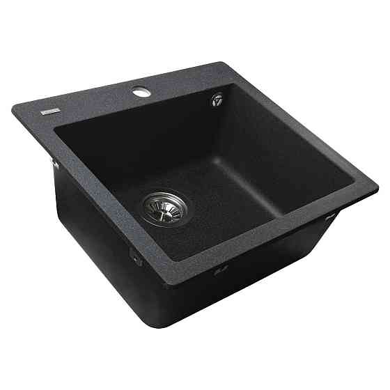 Гранітна мийка Globus Lux AOSTA графiт 490x455мм-А0001 (000023568) Київ