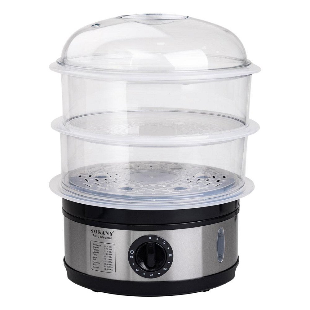 Пароварка електрична трирівнева 650 Вт 11 л з таймером і захистом від перегріву Sokany SK-07018 Київ - фото 4