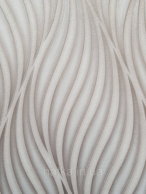 Обои виниловые на флизелине метровые Sintra Edelina абстракция волны листья структурные 3д беж золото серебро Киев - изображение 2
