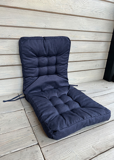 Подушка для стільців (50x120х8 см) подвійна Decorator Мальмо колір темно-синій 84-150 Київ - фото 3