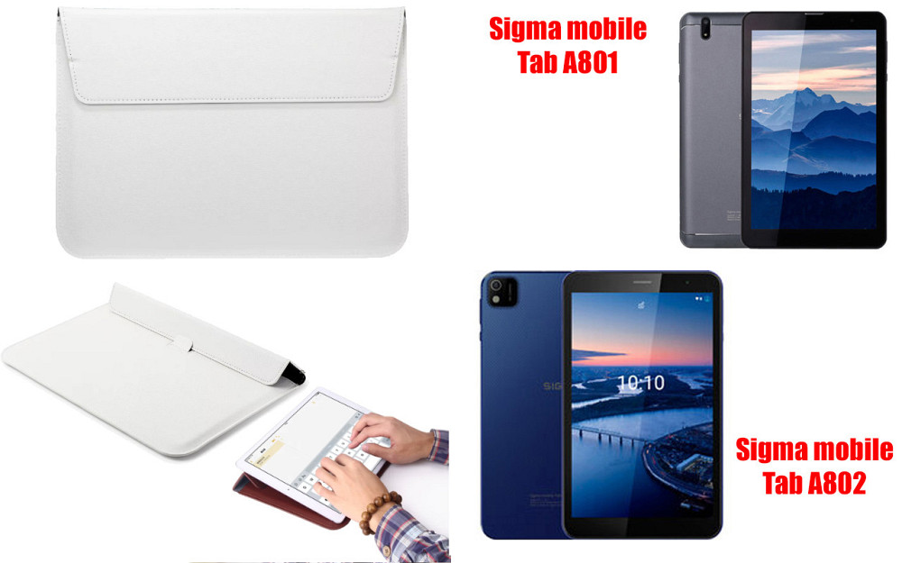 Чохол-конверт VitoCase для Sigma mobile Tab A801, Tab A802, з функцією підставки для планшета Білий Київ - фото 1