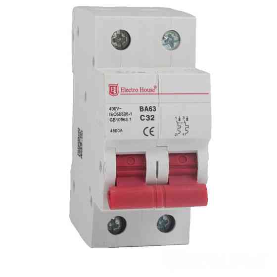 Автоматический выключатель 2Р 32A 4.5кА, кривая C Днепр