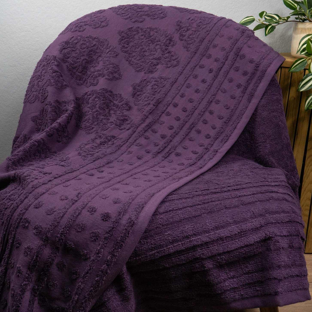 Простирадло-покривало жаккардове махрове 100% Бавовна GM TEXTILE 190x200см 400г/м2 (Виноград) Суми - фото 3