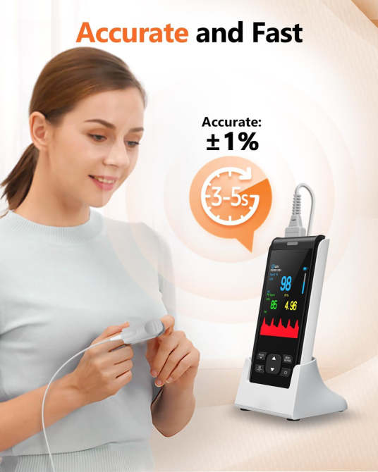 Пульсоксиметр аккумуляторный на палец HealthTree JKS50F Bluetooth — Портативный оксиметр с OLED-дисплеем и памятью (НТ-JKS50F) Киев - изображение 8