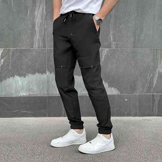 Чоловічі штани джогери з кишенями чорні Pobedov Vershyna Київ