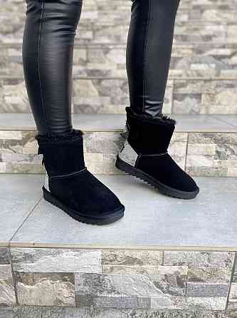 Угги жіночі OUQIDAGENI чорні замша натуральна высота 16 см размер 36-38 (4209) Коломыя