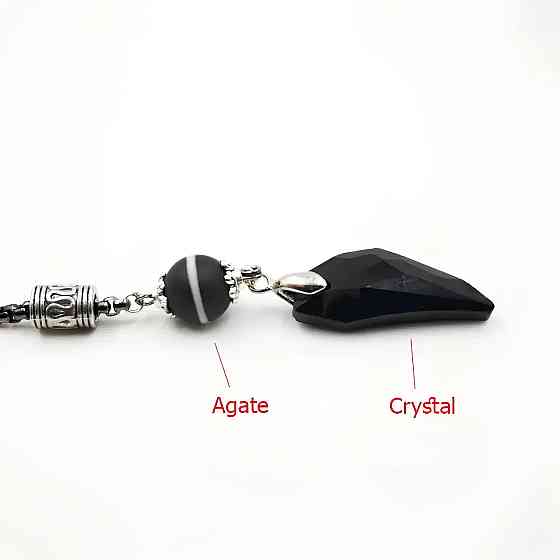 Агатові чотки RESTEQ з металевим китицем — 33 намистини по 10 мм, 27 см, чотки з агату Київ