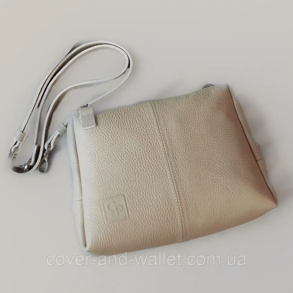 Стильная женская сумка кросс-боди из натуральной кожи бежевого цвета Grande Pelle 702743 Киев - изображение 2