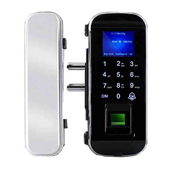 Замок біометричний автономний на скляні двері Trinix TRL-3301BG зі зчитувачем відбитків пальців і карт EM-Marine (65-00002) Київ