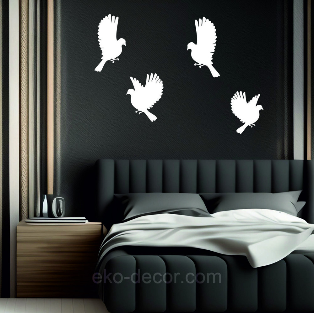 Декоративное настенное Панно «Птичка» Декор на стену(цена за 1шт) 20*10 см, Белый Киев - изображение 3