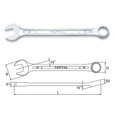 Ключ Toptul комбинированный 27мм (AAEB2727) Винница - изображение 2