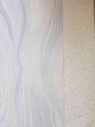 Шпалери вінілові на флізеліні Grandeco Illusion метрові абстракція геометрія хвилі смуги блакитні білі Київ