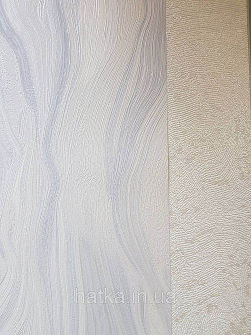Шпалери вінілові на флізеліні Grandeco Illusion метрові абстракція геометрія хвилі смуги блакитні білі Київ - фото 3