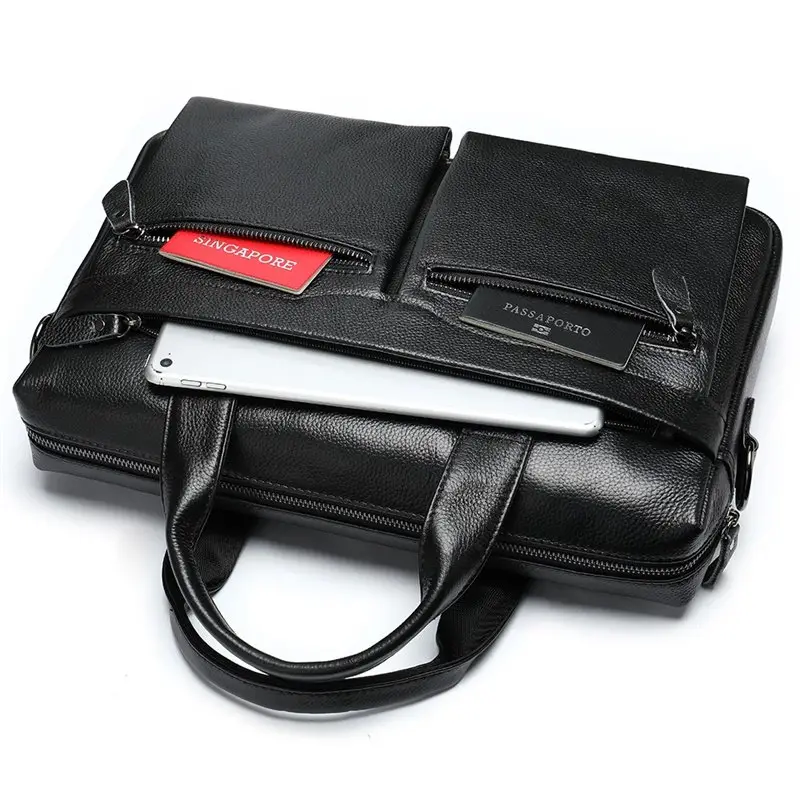 Мужская сумка-портфель Tiding Bag (39 x 28 × 8 см) сумка для ноутбука Черный Киев - изображение 5