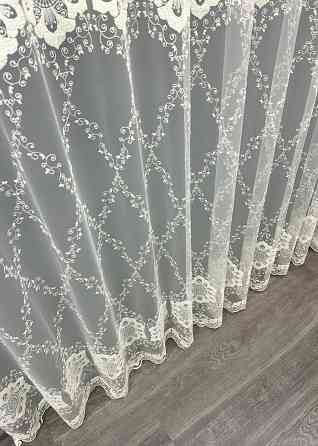 Тюль фатин с вышивкой и люрексом Цвет молочный 1850т Киев
