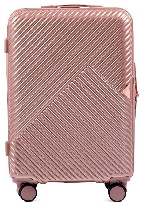 Чемодан пластиковый Wings WN01 средний 65 см розовый Киев - изображение 2