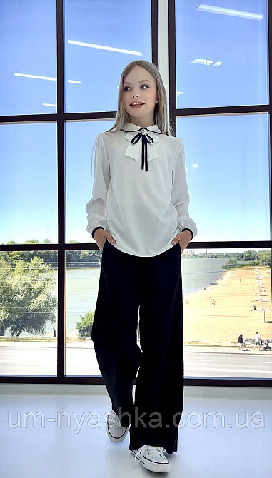 Гарна шкільна блузка з довгим рукавом 134-140 Кривий Ріг - фото 5