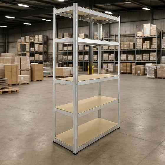 Стеллаж для хранения,гаражный,промышленный металлический разборной на 5 уровней,трансформер 90x40x180 см,цинк Каменец-Подольский