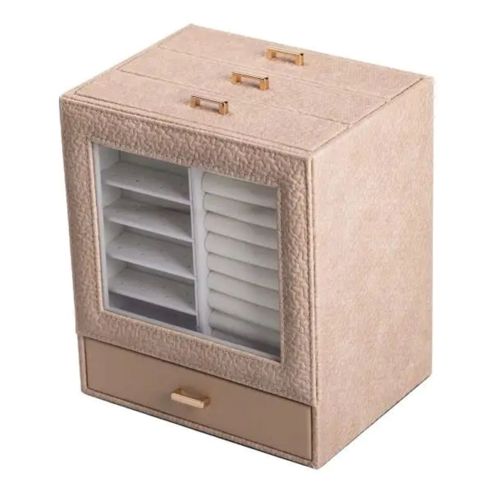 Скринька для прикрас з еко шкіри 3 яруси органайзер для ювелірних виробів HP-5-16CR Коломия - фото 6