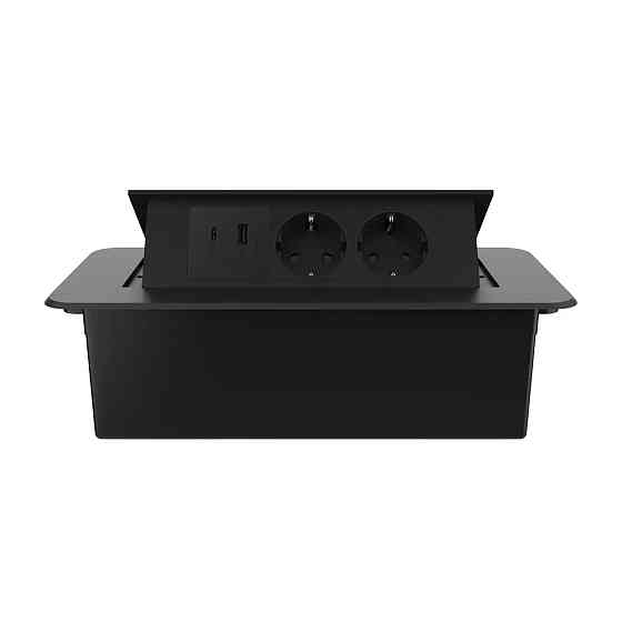 LIVOLO Меблева розетка потрійна LIVOLO чорна, вбудована у стільницю, з USB-A і USB Type-C 36 Вт Коломия