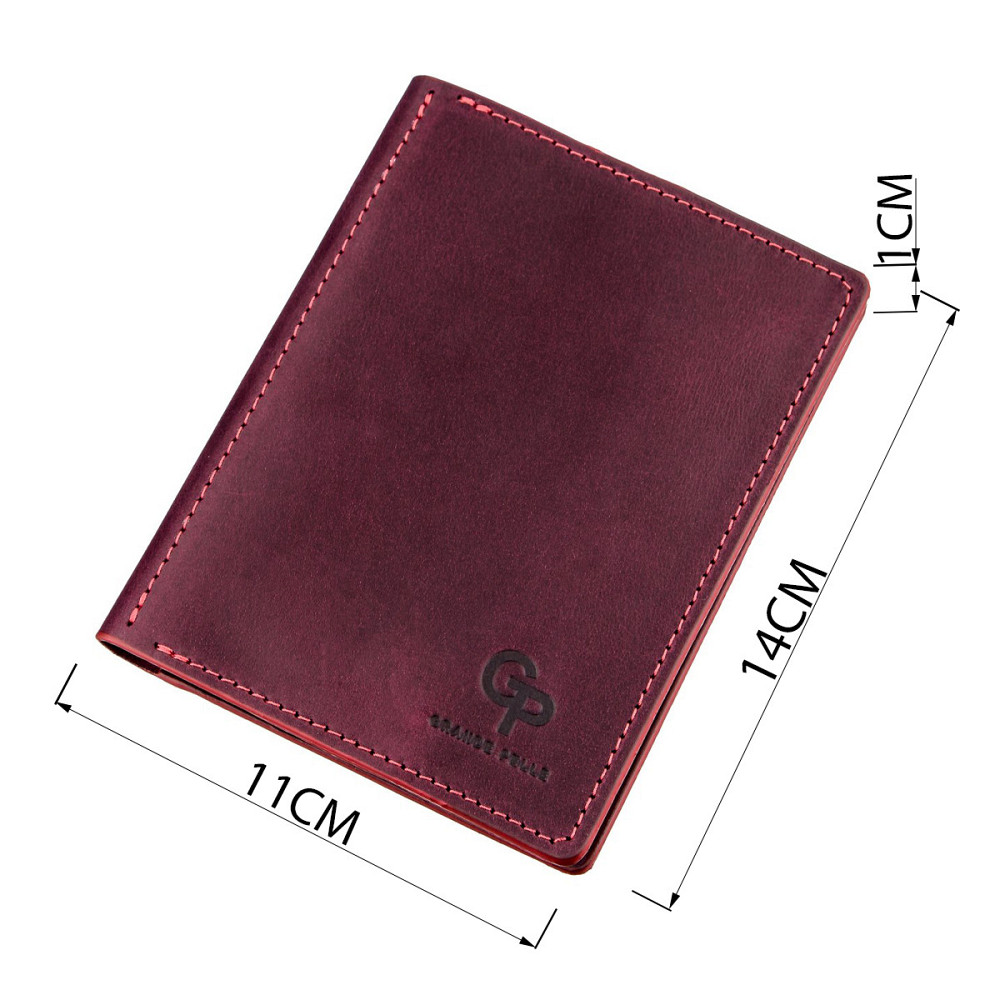 Обложка для автодокументов кожаная GRANDE PELLE 11190 Бордовая Киев - изображение 3