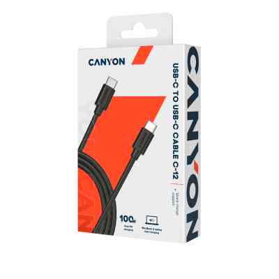 Дата кабель USB-C to USB-C 2.0m 100W 20V/ 5A black Canyon (CNS-USBC12B) Винница