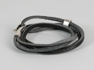 Браслет шкіряний чорний Київ - фото 1