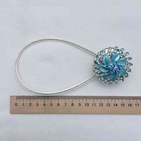 Магніти для штор та гардин "Flowers" набір 2 шт Блакитний (81-220) Київ