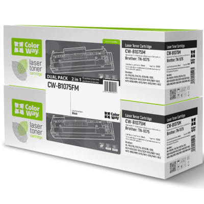 Картридж ColorWay Brother TN1075 HL-1112/DCP-1510/MF-1810 DUAL PACK 2x1K (CW-B1075FM) Винница - изображение 1