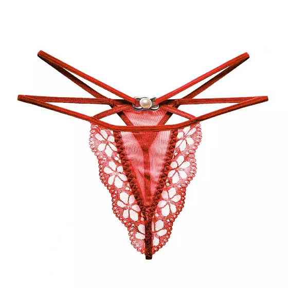 Еротичні стрінги червоні - розмір універсальний, резинка до 90см Київ