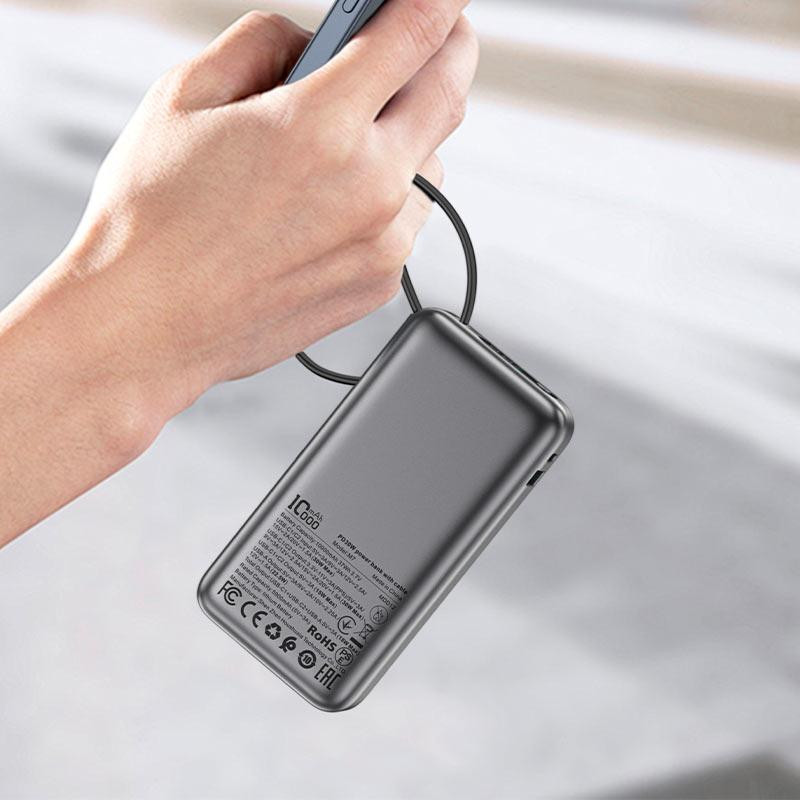 Павербанк 10000 mAh ACEFAST M7 30W PD швидка зарядка кабель у комплекті чорний power bank повербанк Одеса - фото 7