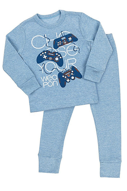 Піжама дитяча, блакитна топ 122 Крохатушка одяг Київ - фото 1