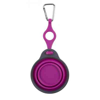 Посуд для собак Dexas Дорожня складна миска Тревел Кап з кріпленням на пляшку 240 мл (пурпурна) (0084297308957) Вінниця