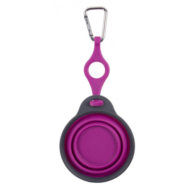 Посуда для собак Dexas Дорожная складная миска Тревел Кап с креплением на бутылку 240 мл (пурпурная) (0084297308957) Винница - изображение 3