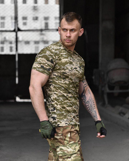 Футболка військова тактична піксель всу, армійська піксель кулір Одеса - фото 6