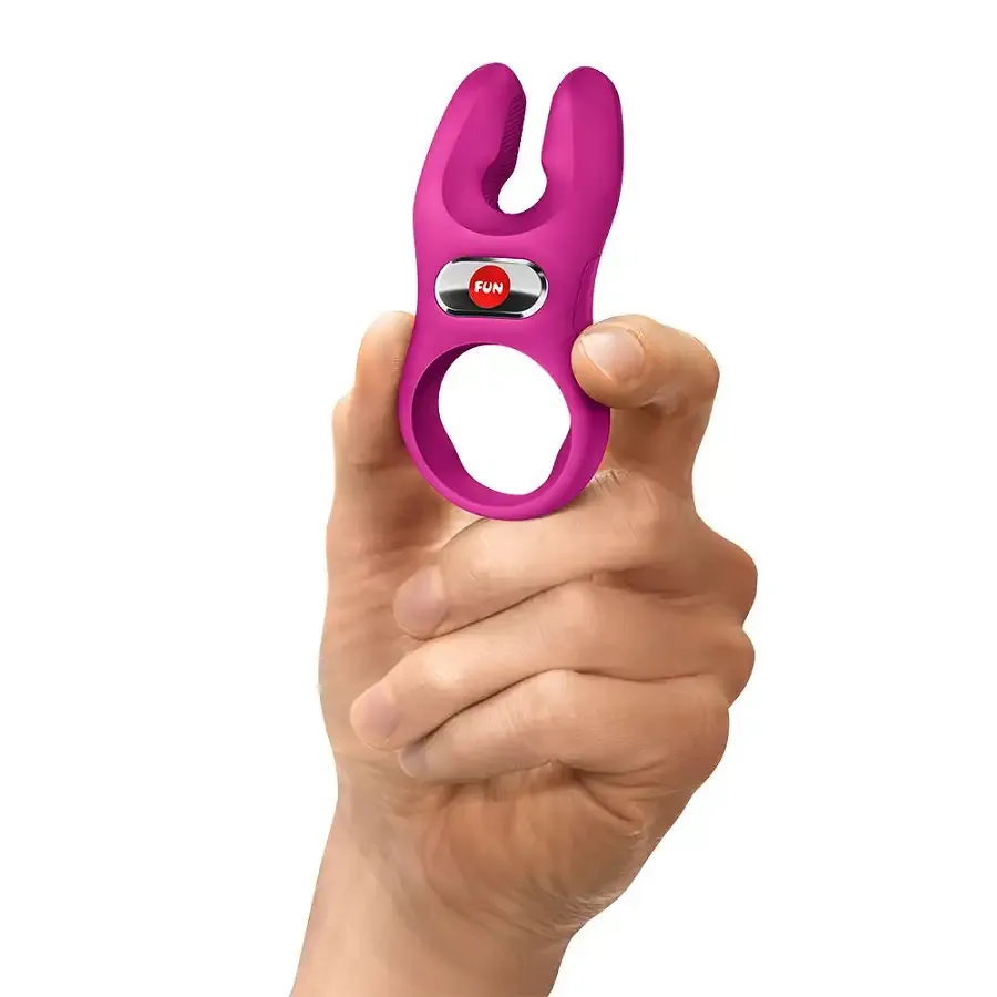 Эрекционное виброкольцо с двойной стимуляцией клитора Fun Factory NŌS PRO Magenta, 2 мотора Львов - изображение 6