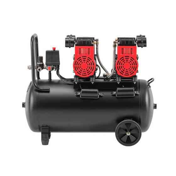 Компресор, 50 л, 2×1,5 кВт, 230 В, 8 атм, 400 л/хв, 1400 об/хв,  безмасляний, 4 циліндри, 68 дБ INTERTOOL PT-0037 Киев