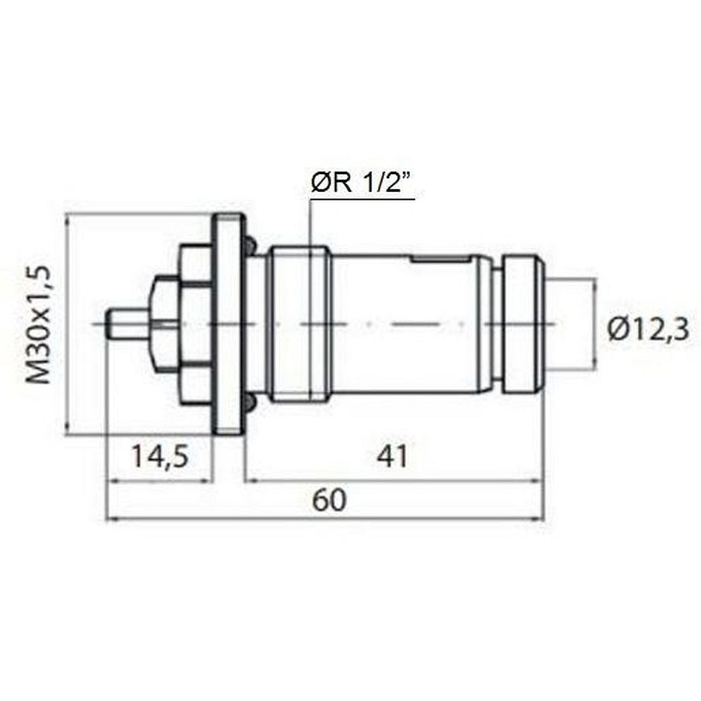 Клапан OUTER під термоголовку М30x1,5 панельного радіатора  PROFESSIONAL  NV-QP 5200 1/2″ЗР (на трубу) Тернополь - изображение 3