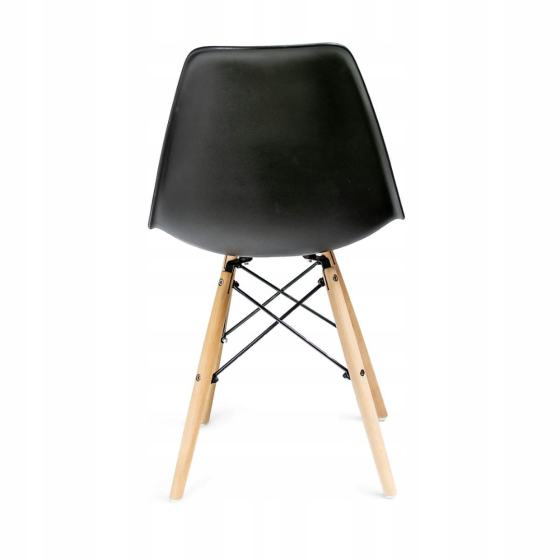 Стілець Eva Jumi у скандинавському стилі з дерев'яними ніжками чорний Київ