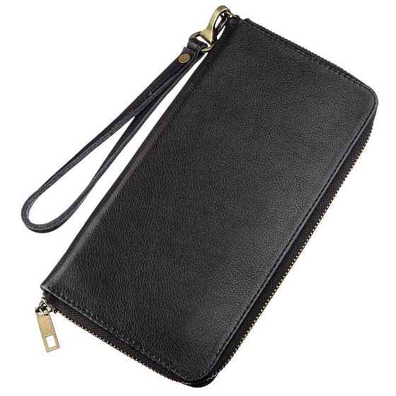 Чоловічий горизонтальний шкіряний клатч Чорний (SHVIGEL) Київ