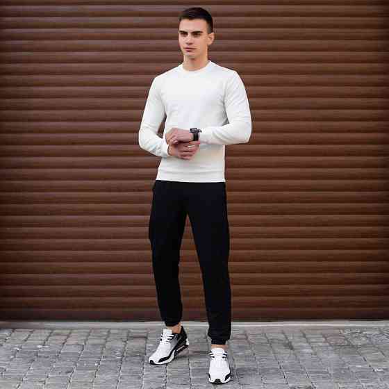 Світшот чоловічий однотонний молочний Pobedov 001 Київ