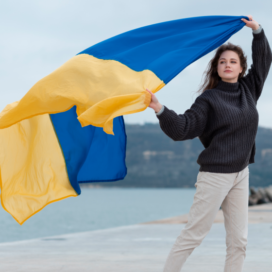 Великий прапор України 135х90см (габардин) SBR Київ