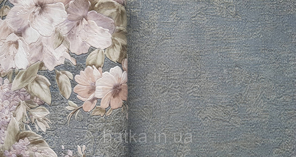 Шпалери вінілові на флізеліні AdaWall Signature1.06х10 під шкіру структурні зелені із золотистим Київ - фото 4