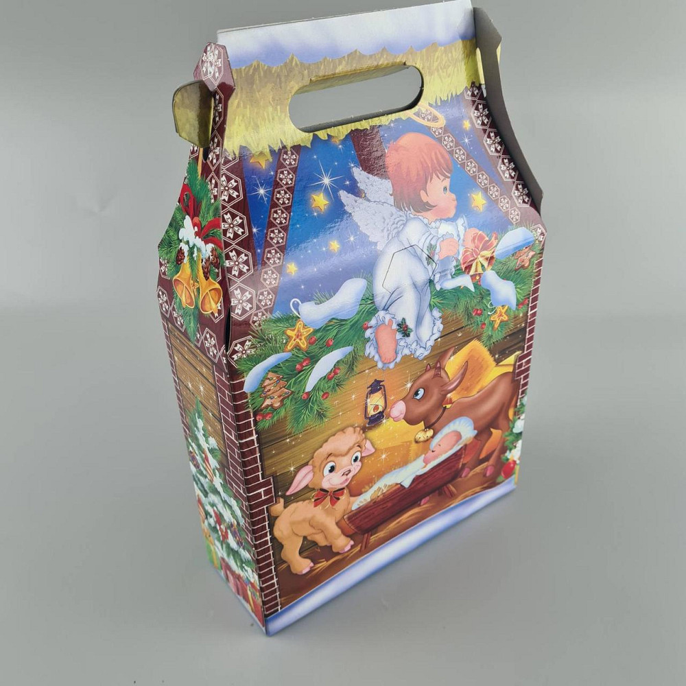 Новогодняя подарочная картонная упаковка для конфет (600грм) №217 