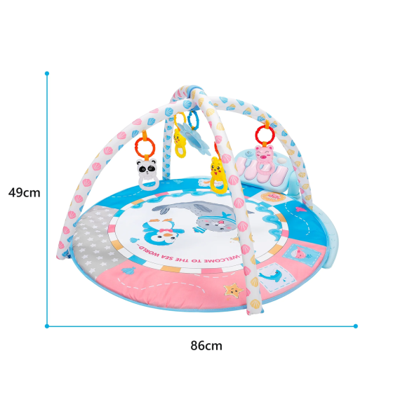 Детский игровой коврик с музыкальным пианино, подвесными игрушками, развивающий коврик для детей, разноцветный Каменец-Подольский