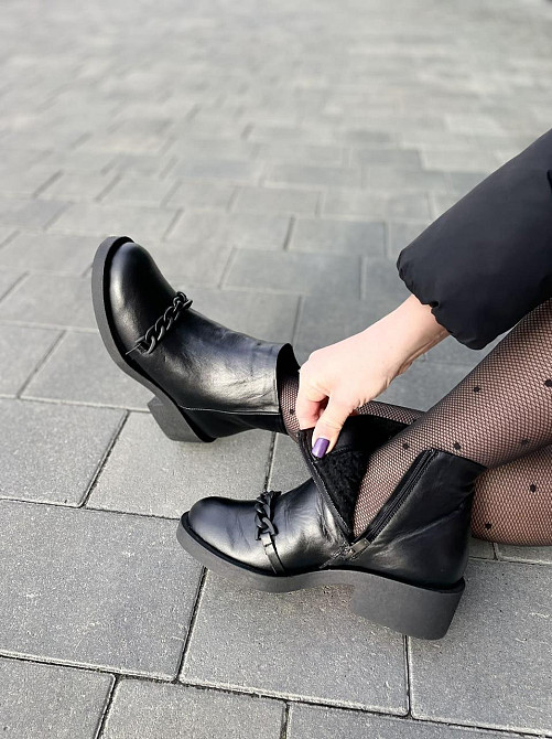 Без бренда Черевики жіночі ARLEN чорні натуральна шкіра зимові высота 11см (2789) Коломия - фото 9