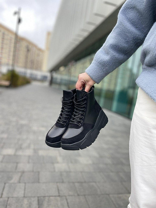 Dino Vittorio Черевики жіночі Dino Vittorio 48-4121-188 чорні (зима, шкіра+замша натуральна) (4 Коломия - фото 2