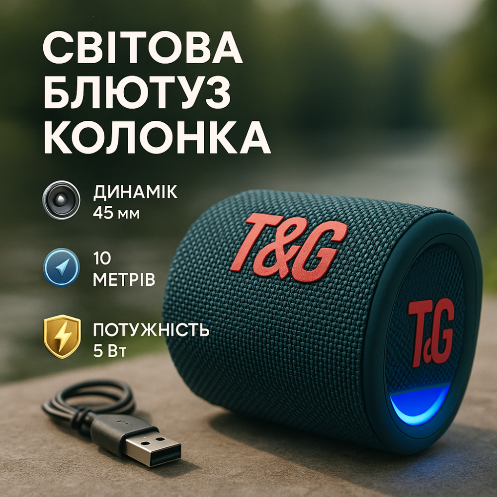 Блютуз-колонка с возможностью подключения флешки TG396, Портативная блютуз колонка светящаяся led PX-57 Львов - изображение 12
