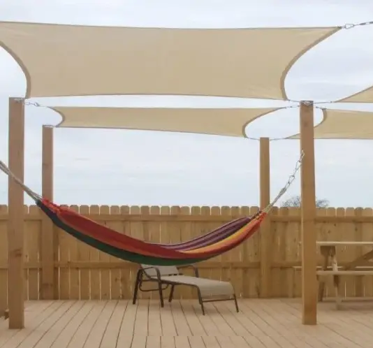 Тент навіс затіняючий квадратний 5х5м Сітка (Молочний) Вінниця - фото 3