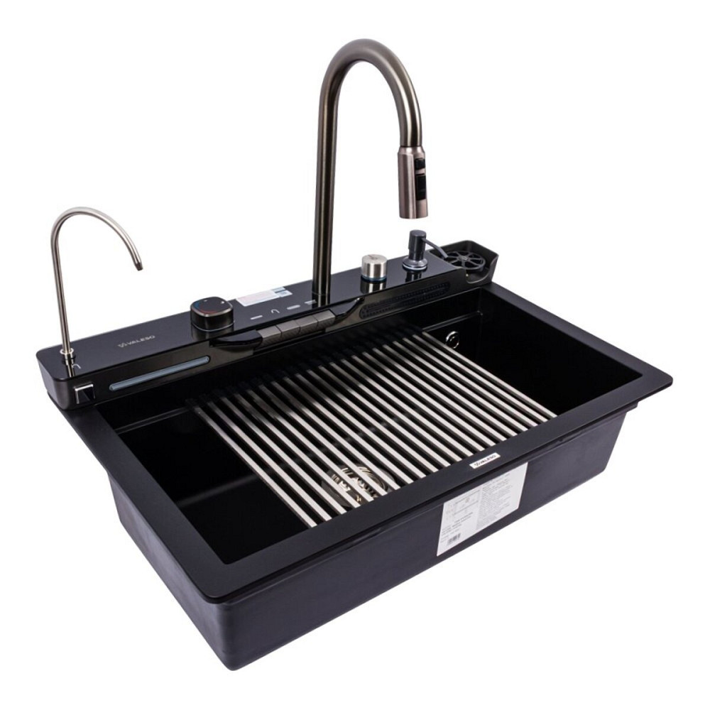 VALESO Гранітна мийка VALESO EVANORA 7546 матова Чорна Київ - фото 1